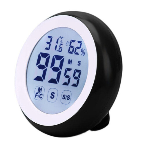 (Pink) LCD Digital Touch Screen Kitchen Timer Count UP Alarm Clock Temperature And Humidity Me 1