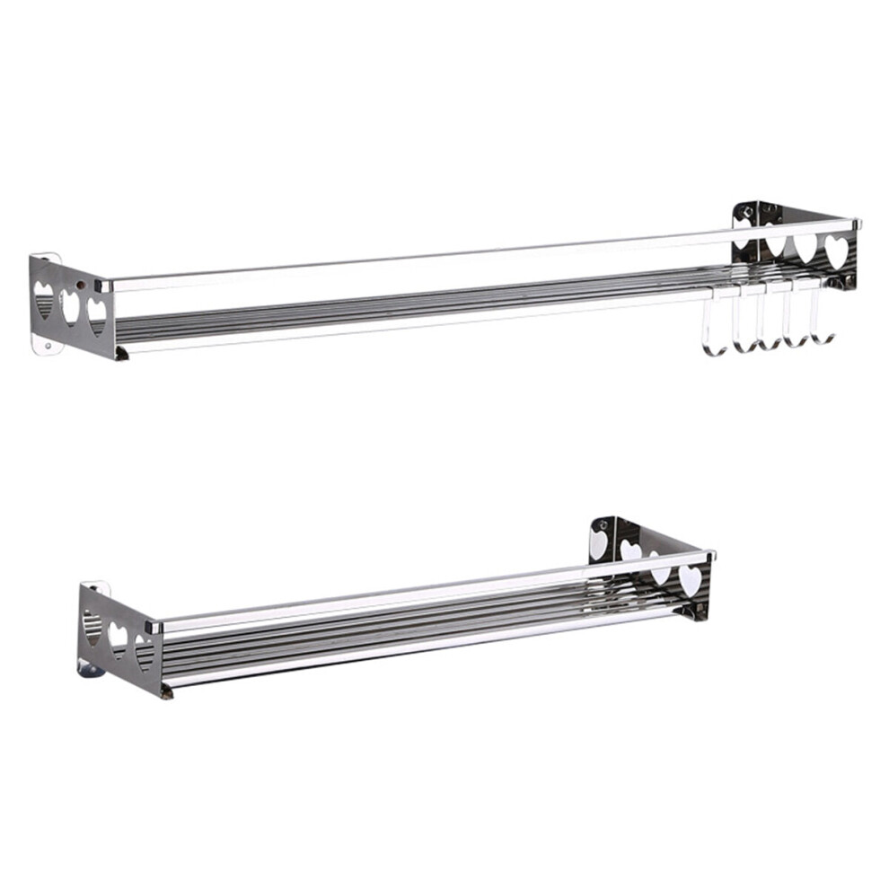 (Type 1: 40CM Wide: 40×15.3×87cm) Kitchen Hanging Pot Pan Rack Wall Mount Storage Shelf Saucepan Holder