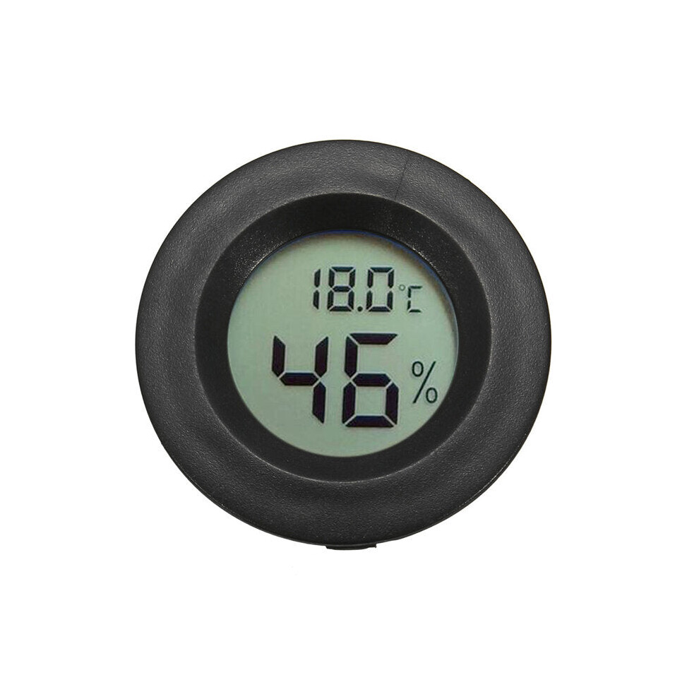 Greenzech Black (Black) Mini Digital Lcd Temperature Humidity Meter Thermometer Hygrometer Round