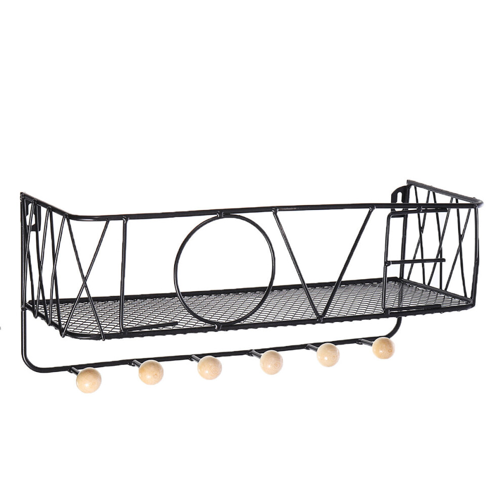 (Type B-LOVE) Iron Wall Mounting Shelf Hook Storage Rack Hanging Ledge Holder Home Decoration