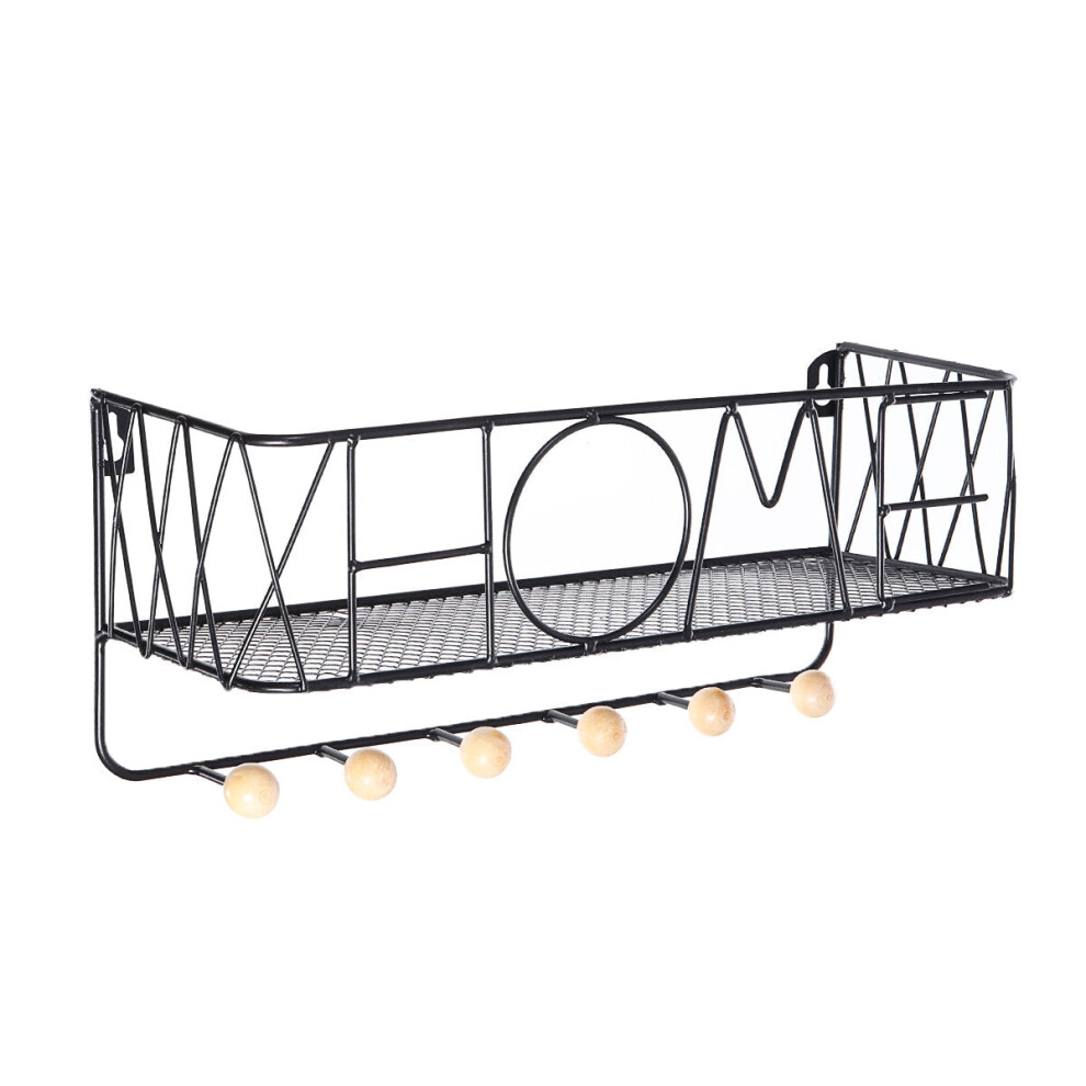 (Type A-HOME) Iron Wall Mounting Shelf Hook Storage Rack Hanging Ledge Holder Home Decoration