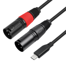 Είσοδος Bochara Type C σε Dual XLR Αρσενικό καλώδιο ήχου εξόδου OFC 300cm