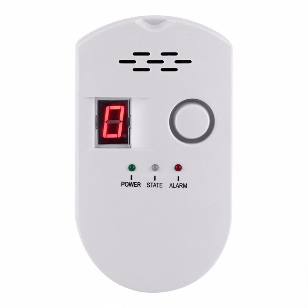 (US Plug) Natural Gas Sensor Home Gas Alarm Gas Leak Sensor High Sensitivity LPG LNG Coal Natural Gas Leak Detection Gas Leak Alarm Monitor Sensor