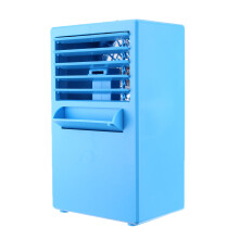 (Blue) 24W 24V Portable Air Conditioning Fan Low Noise 3 Wind Speeds Cooler Digitals Cooling System Timing Air Humidifier For Office