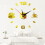 (Silver) DIY Wall Clock Acrylic Mirror Sticker Self-Adhesive Home Decoration 3D 11