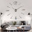 Big Large DIY Frameless Wall Clock Kit 3D Mirror Decoration Silver 1