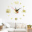 (Silver) DIY Wall Clock Acrylic Mirror Sticker Self-Adhesive Home Decoration 3D 9