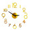 (Light Gold) DIY Wall Clock 3D Surface Mirror Numerals Room Office Sticker Home Modern 3