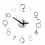 (Light Gold) DIY Wall Clock 3D Surface Mirror Numerals Room Office Sticker Home Modern 9