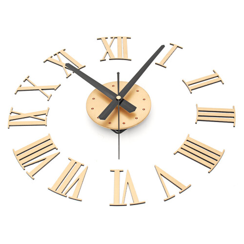 (Silver) DIY Large Wall Clock Mirror Surface Sticker Modern Style Home Decoration Design 2