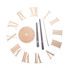 (Gold) DIY 3D Large Number Mirror Wall Clock Sticker Decor for Home Office Kids Room