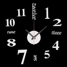 (White) DIY Mini Modern Art Mirror Wall Clock 3D Sticker Design Home Office Room Decor