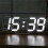 (White) Large Modern Digital Led Skeleton Wall Clock Timer 24/12 Hour Display 3D Gife 10