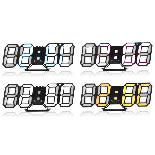 (White) Large Modern Design Digital Led Wall Clock Watches 24 Or 12-Hour Display 1