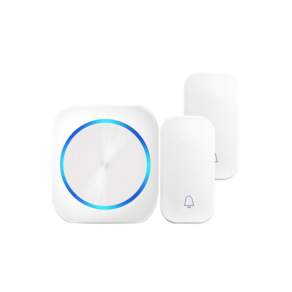 (2 to 1) Self-powered Wireless DoorBell Door Bell Ring Chime Call Night Light No Battery Waterproof 150M White