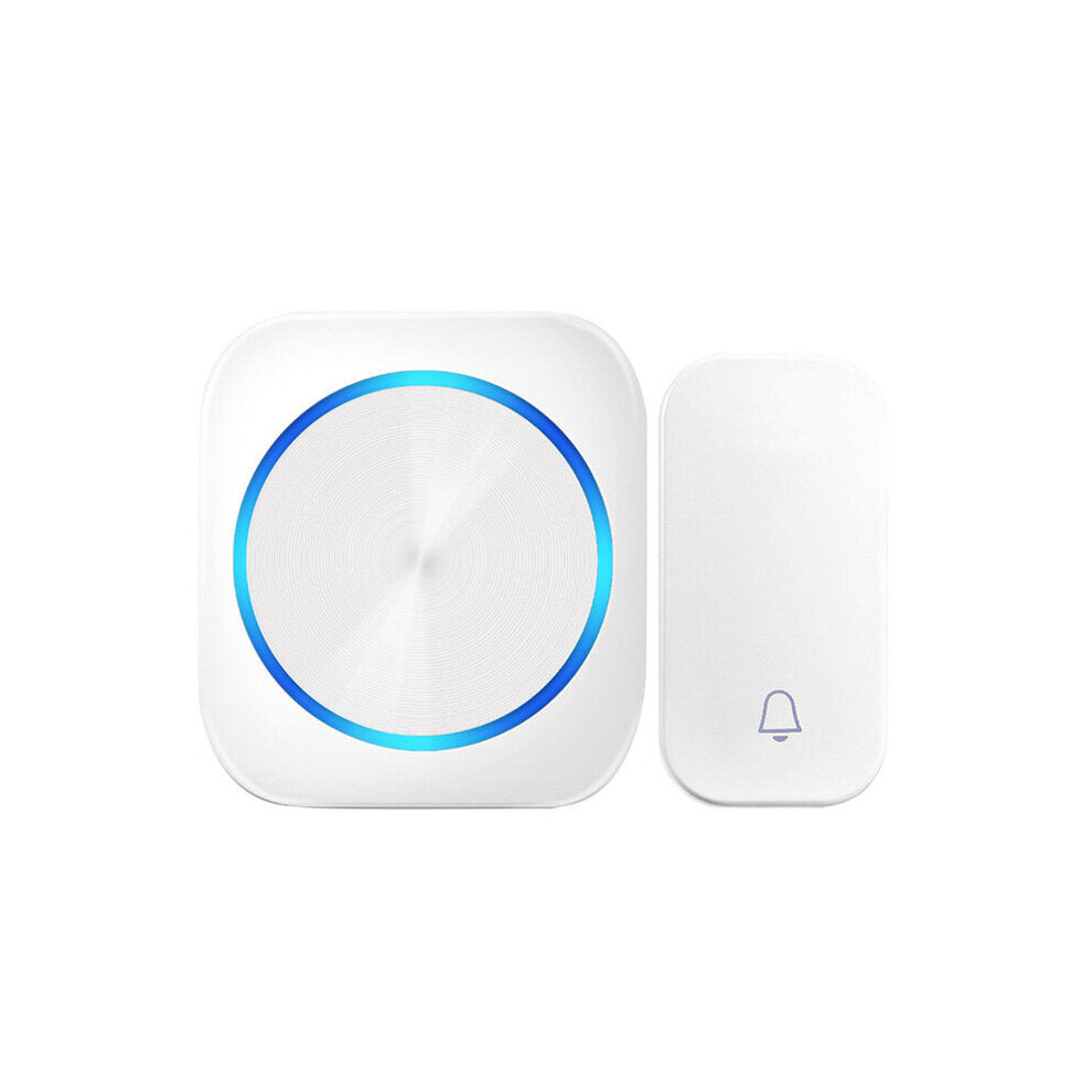 (1 to 1) Self-powered Wireless DoorBell Door Bell Ring Chime Call Night Light No Battery Waterproof 150M White