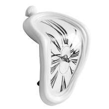 (White) Novel Surreal Melting Distorted Wall Clock Surrealist Salvador Dali Style Wall Clock Amazing Home Decoration Gift