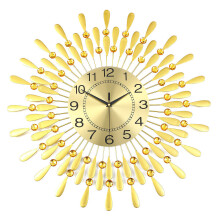 (Gold, 70*70cm) Nordic Minimalist Wall Clock Modern Atmospheric Quartz Clock for Living Room Decoration