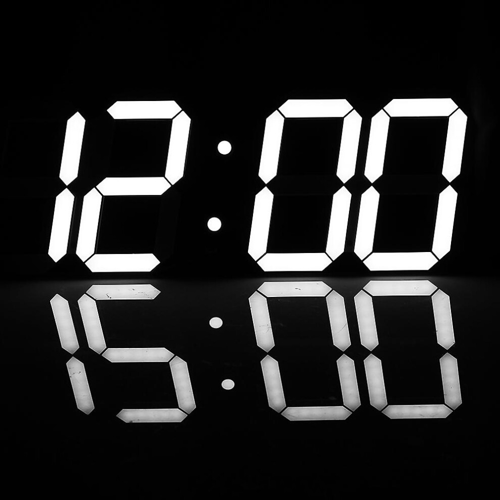 (White) Super Large Digital Wall Clocks LED Alarm Clock Countdown Timer Remote Control