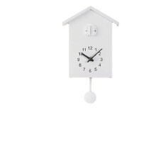 (White) Time Nordic Style Wall Clock Out the Window Time Clock Wall Bird Little Hourly Clock