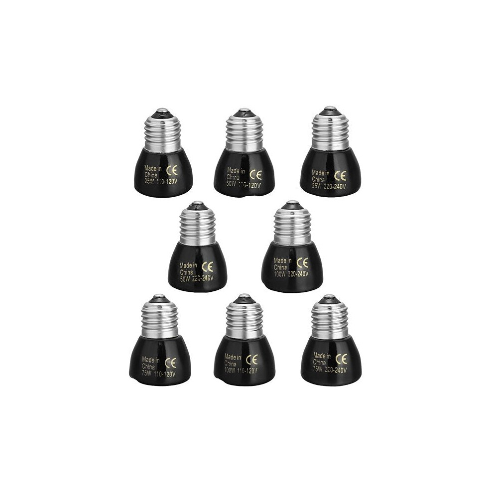 (100V, 50w) 25W/50W/75W/100W Pet Reptile Far Infrared Ceramic Emitter heat lamp Bulb For Reptile Pet Brooder