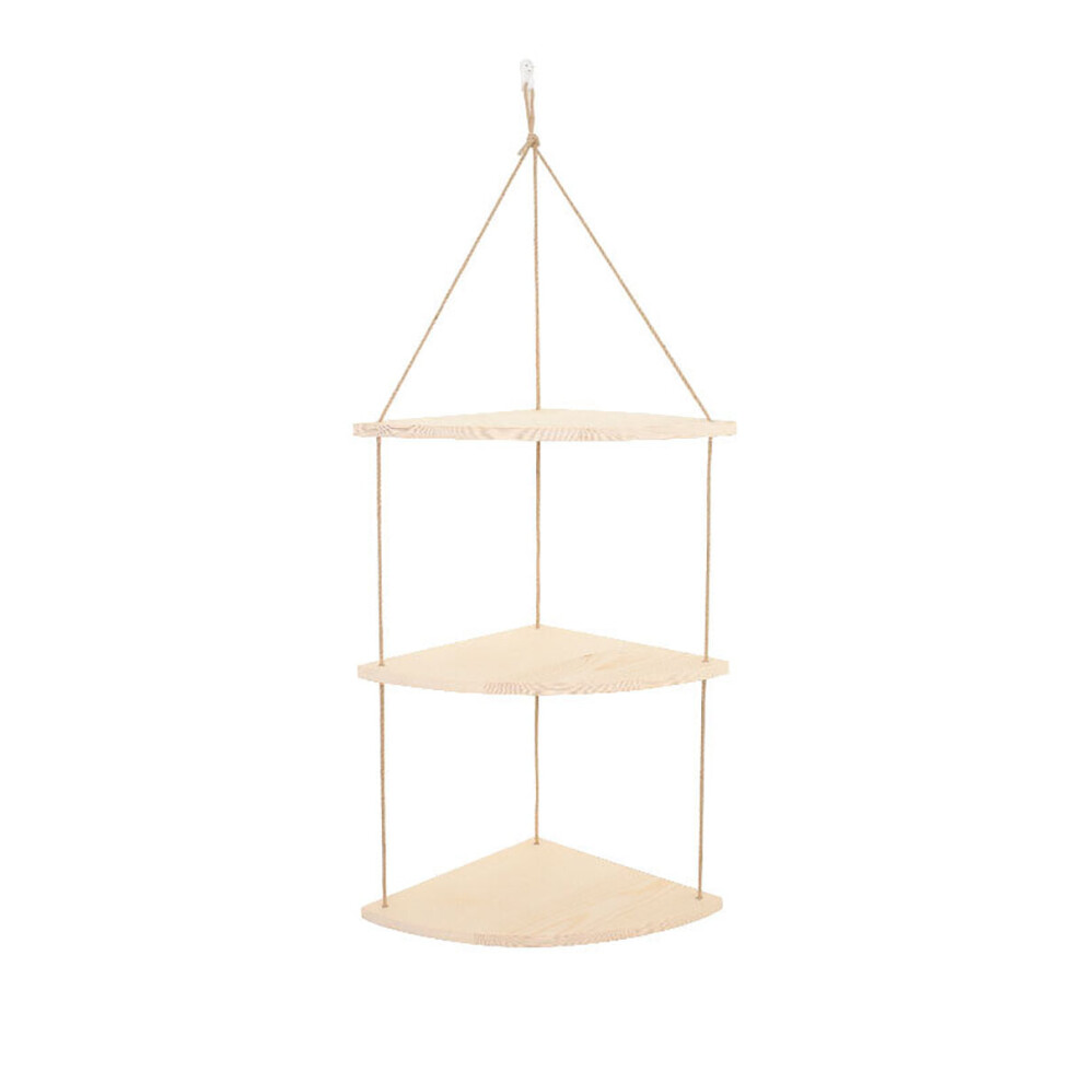 (Gold) 3-Tier Wall-Mounted Floating Hanging Rack Corner Shelf Organizer Decor 4250937504126