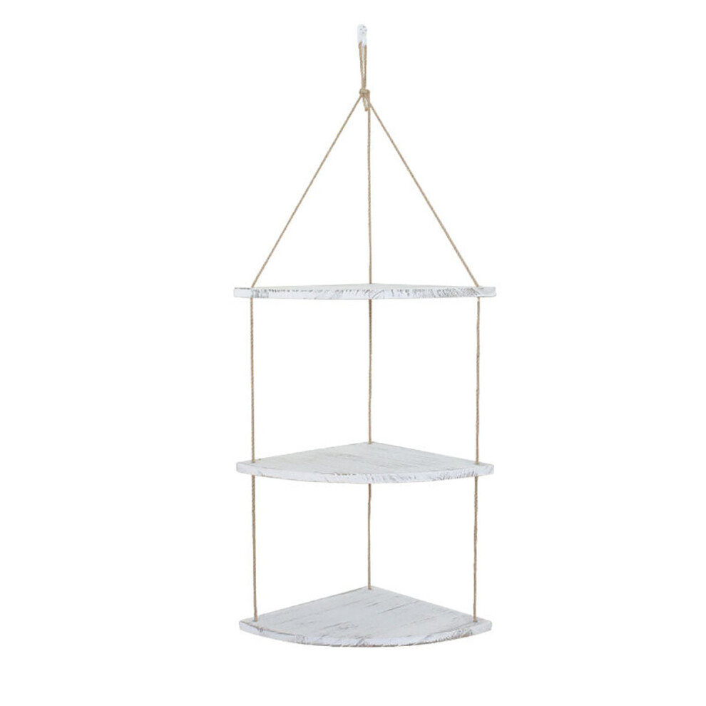 (Silver) 3-Tier Wall-Mounted Floating Hanging Rack Corner Shelf Organizer Decor 4250937504133