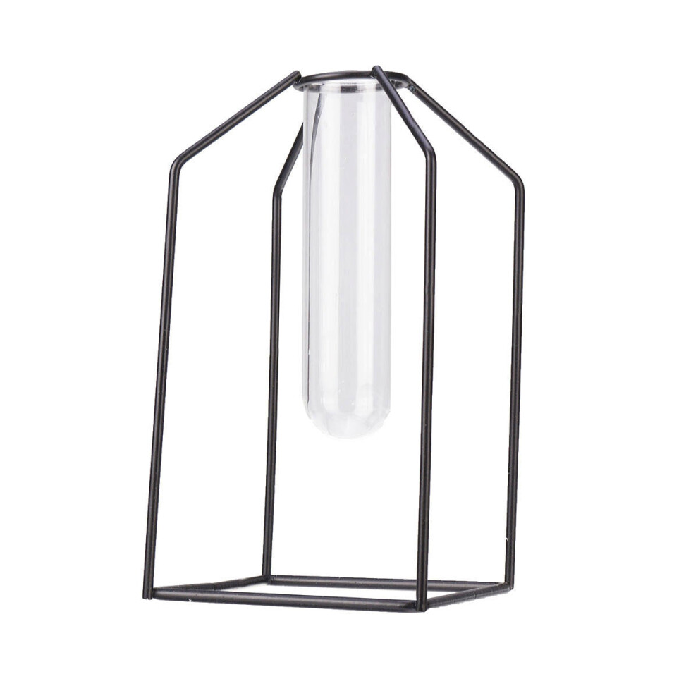 (#7) Creative Hanging Test Tube Glass Vase Hydroponic Flower Container + Base Holder
