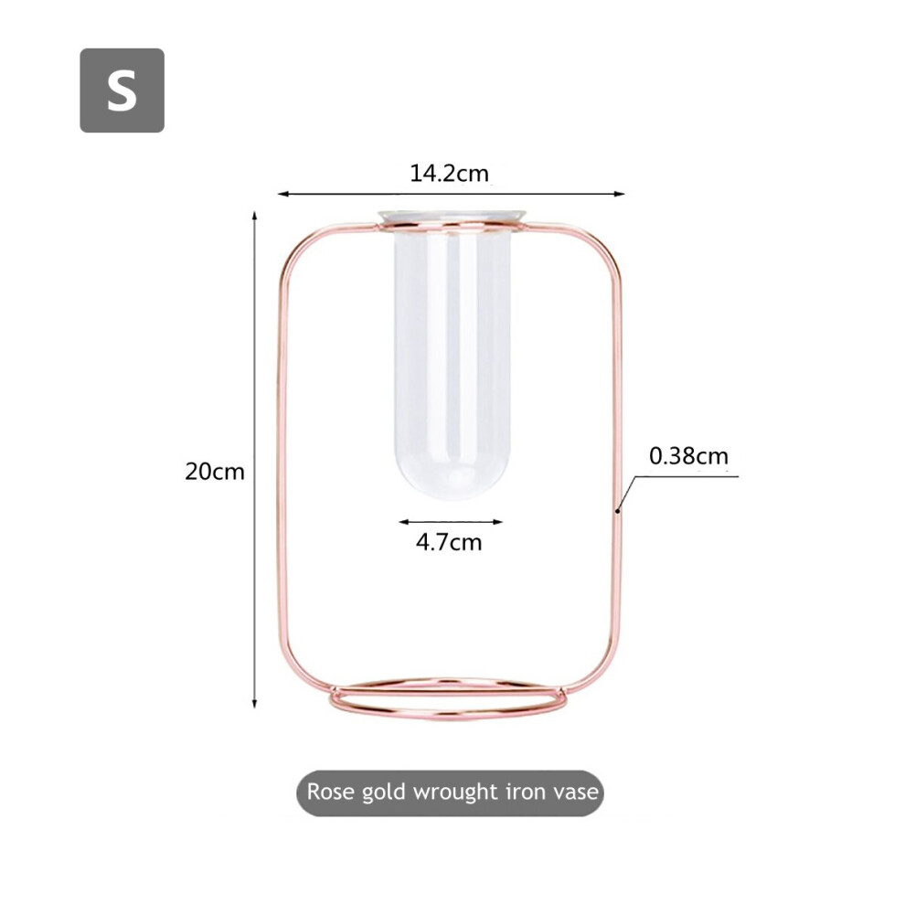 (S) Glass Test Tube Glass Vase Pot Container Holder Plants Flowers Desk Decor Gift