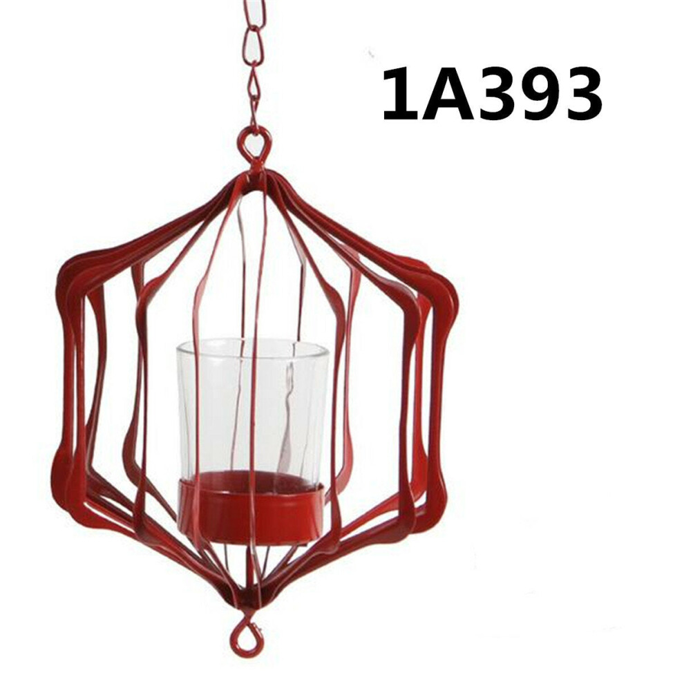 (Red, 393) Glass Iron Hanging Glass Iron Art Lantern Tea Light Candle Holder Garden Decorations-image-OPC-PGKPW88-NEW