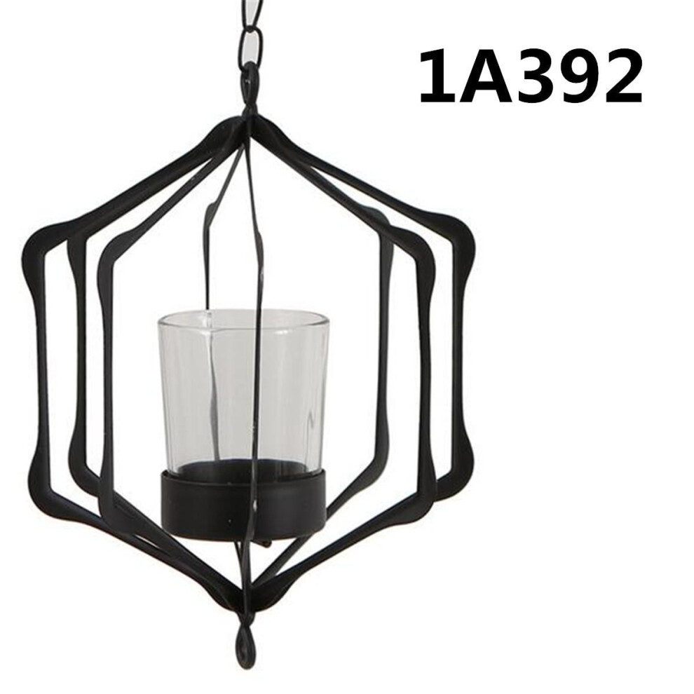 (Black, 392) Glass Iron Hanging Glass Iron Art Lantern Tea Light Candle Holder Garden Decorations-image-OPC-PGKPW7Y-NEW