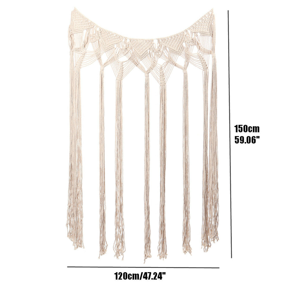 (120 x 150cm) Bohemian Hand-woven Wall Hanging Tapestry Hollow Tassel Macrame Hand Knitted Tapestry Curtain Wedding Home Decor