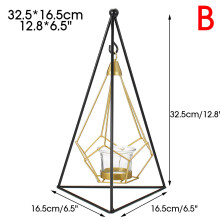 (B) Creative Nordic Style Light Luxury Candle Holder Table Romantic Wedding Decor Crafts Storage