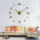 (Gold) Large DIY 3D Wall Clock Home Decor Mirror Sticker Art Decorative Clock 1