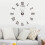 (Silver) Large 3D DIY Wall Clock Roman Numerals Clock Frameless Mirror Surface Wall Sticker Home Dcor for Li 4