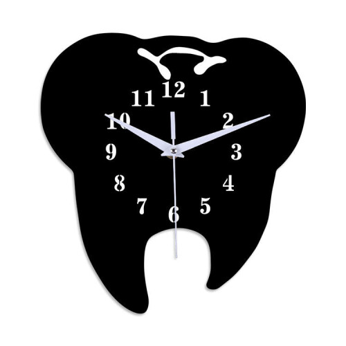 (White) Tooth Shape Wall Clock Quartz Wall Clock 3D Wall Clock For Home Office Decorations 1