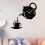 (White) Creative Teapot Head Wall Clock Animal Wall Clock For Home Office Decorations 6