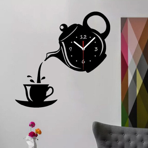 (White) Creative Teapot Head Wall Clock Animal Wall Clock For Home Office Decorations 2