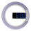 (White) Remote Control LED Wall Clock Time or Temperature Display Ring Light Alarm Clock 8