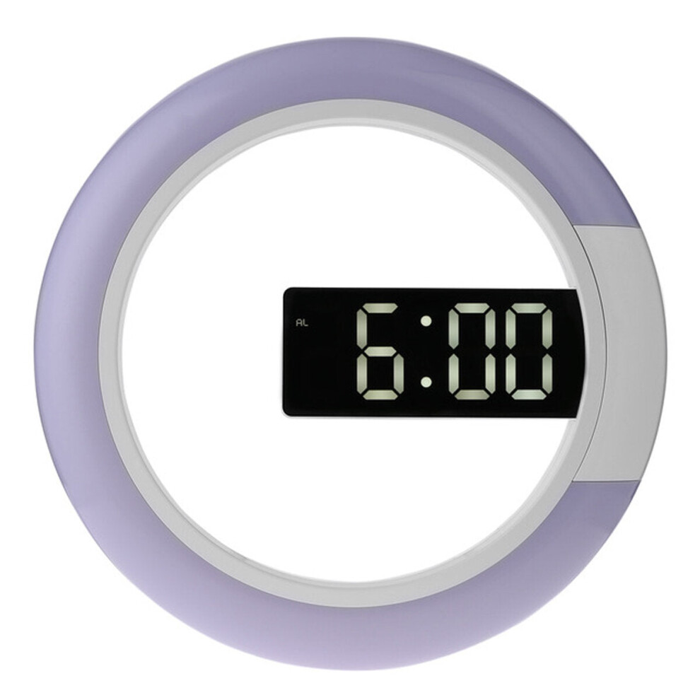(White) Remote Control LED Wall Clock Time or Temperature Display Ring Light Alarm Clock