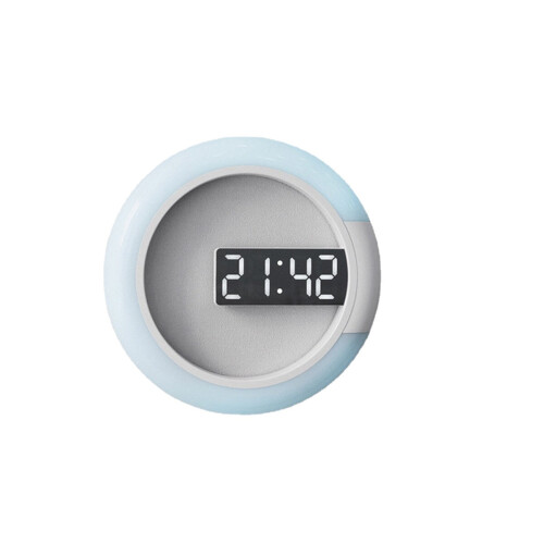 (White) Remote Control LED Wall Clock Time or Temperature Display Ring Light Alarm Clock 2
