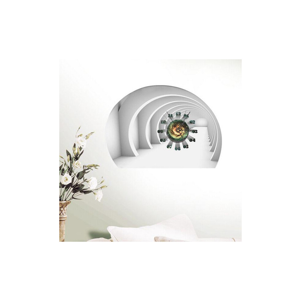 Decal Clock Tunnel 3D Wall Stickers Clock 3D Art Wall Clock Home Decor