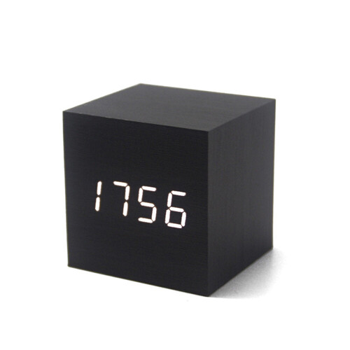 (Gold) LED Digital Retro Glow Alarm Clock Voice Control Snooze Function Desktop Clock For Smart Home 1