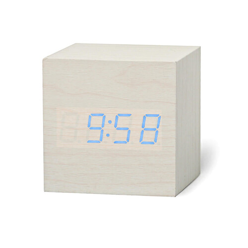 (Gold) LED Digital Retro Glow Alarm Clock Voice Control Snooze Function Desktop Clock For Smart Home 2