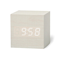 (White) LED Digital Retro Glow Alarm Clock Voice Control Snooze Function Desktop Clock For Smart Home