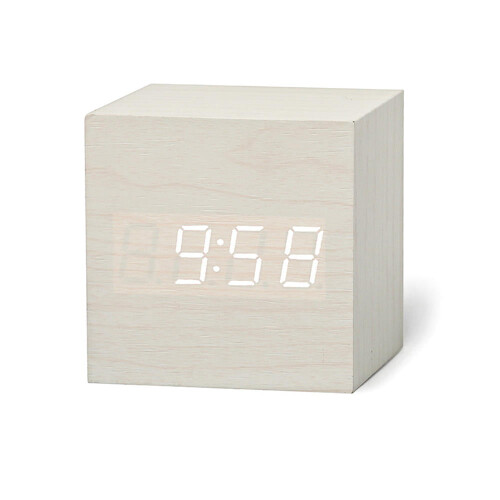 (White) LED Digital Retro Glow Alarm Clock Voice Control Snooze Function Desktop Clock For Smart Home