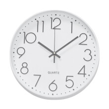 (White) 12 Inches 30CM Wall Clock Living Room Non Ticking Modern Big Office 4-Types