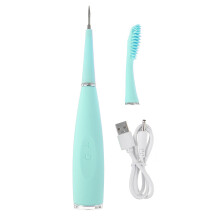 (Blue) Portable Electric Ultrasonic Dental Scaler 5 Gears Waterproof Sonic Tooth Calculus Remover