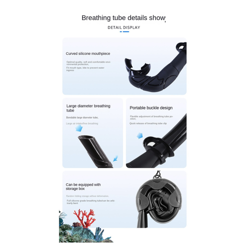Soft Silicone Diving Snorkel, Foldable Design, Easy to Breathe, D 2
