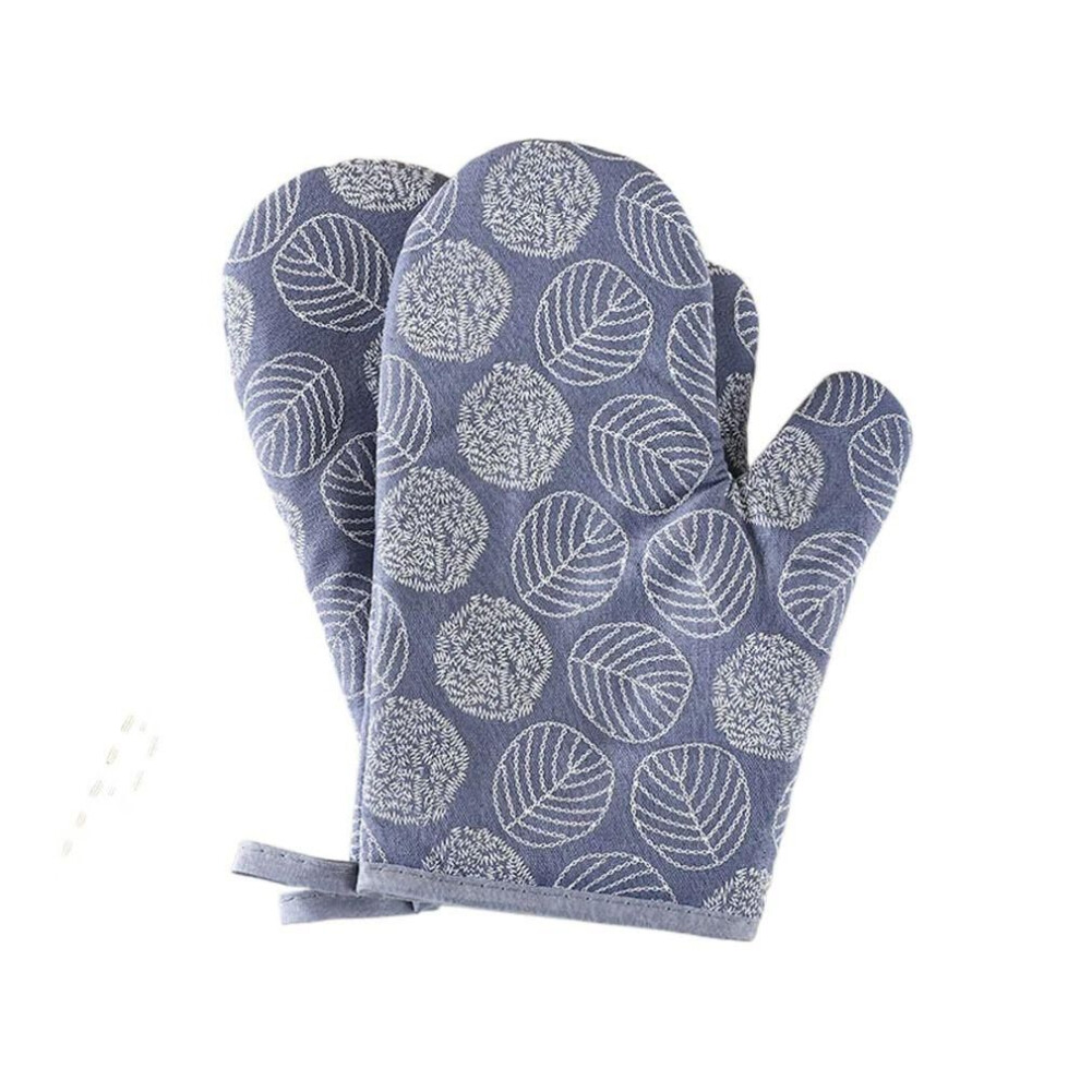 (blue) Anti-scald Microwave Gloves Heat Resistance Kitchen Tools Durable Oven Mitts